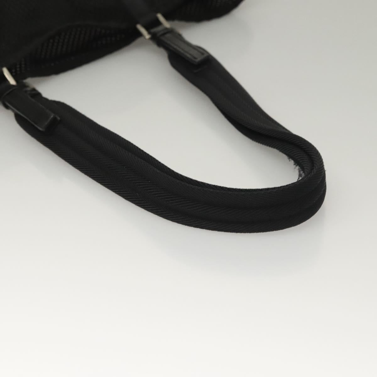PRADA Tote Bag Nylon Black Silver