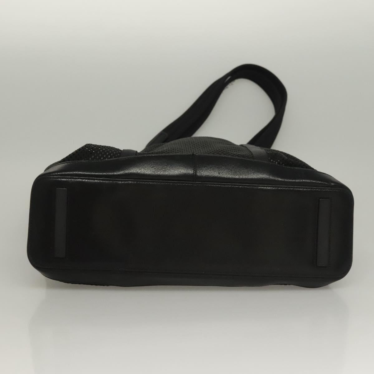 PRADA Tote Bag Nylon Black Silver