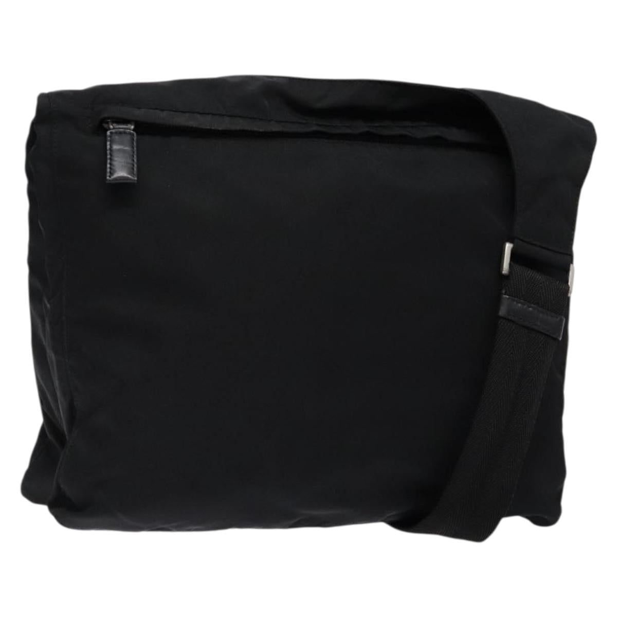 PRADA Shoulder Bag Nylon Black Silver