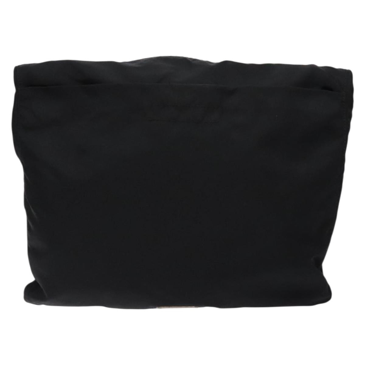 PRADA Shoulder Bag Nylon Black Silver