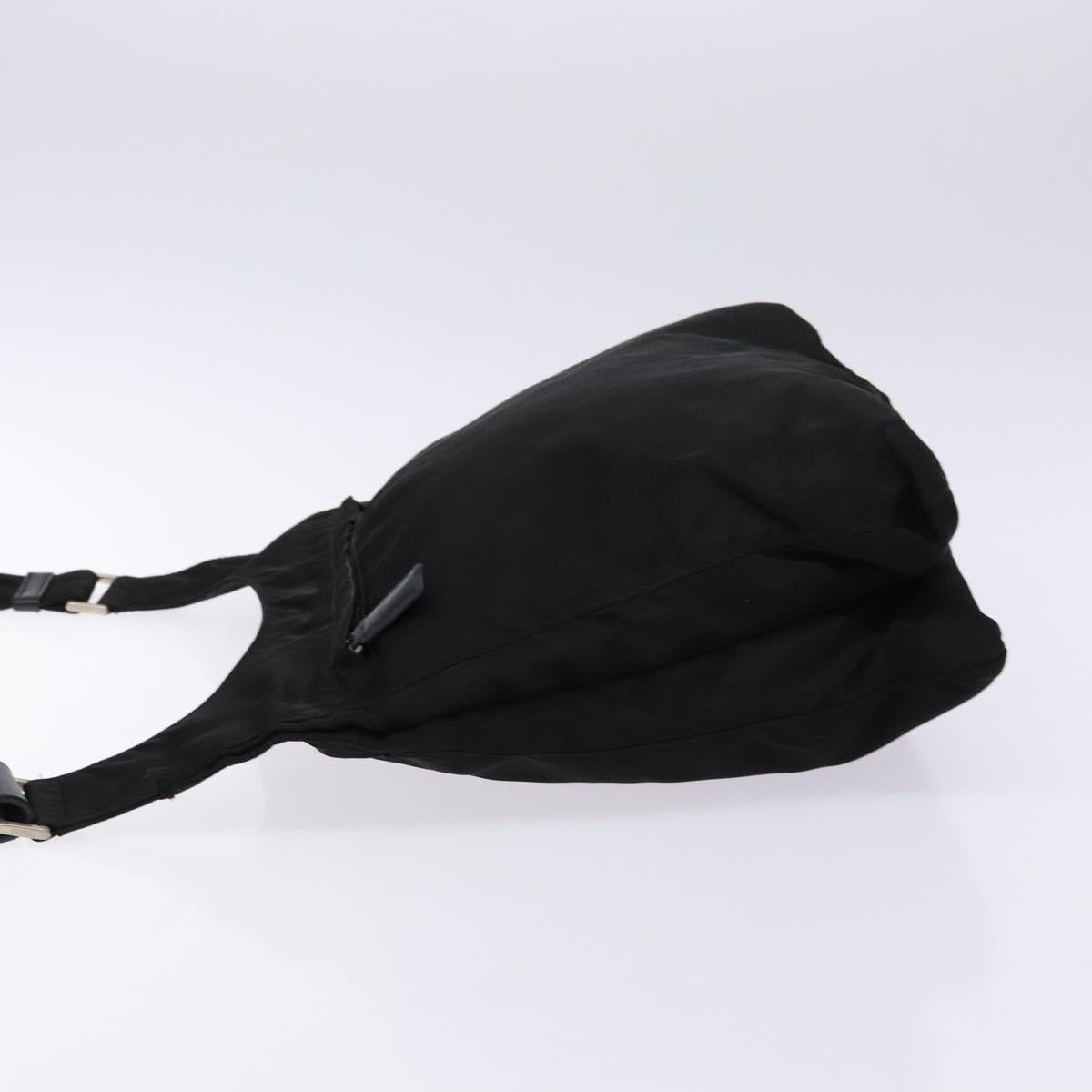 PRADA Shoulder Bag Nylon Black Silver