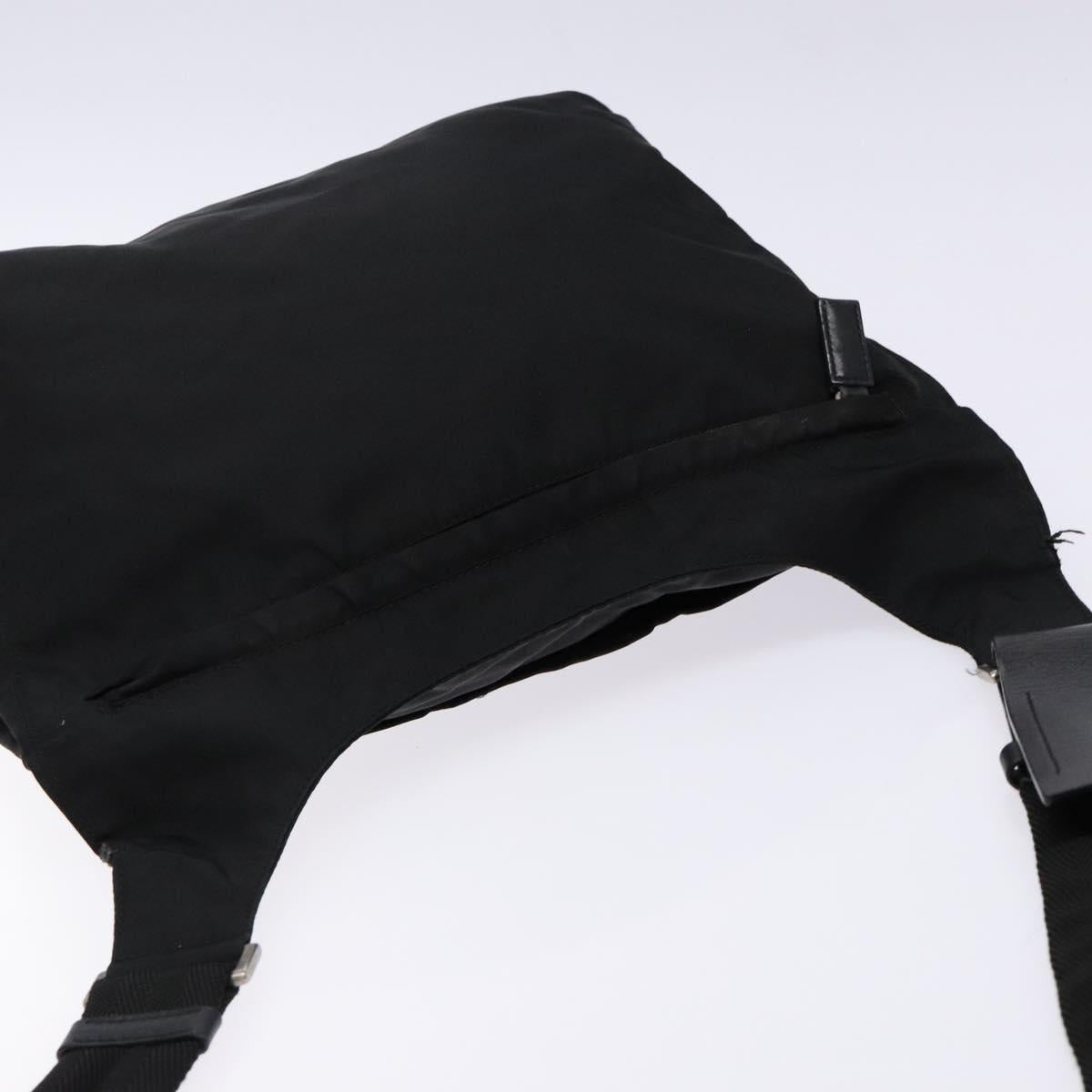 PRADA Shoulder Bag Nylon Black Silver