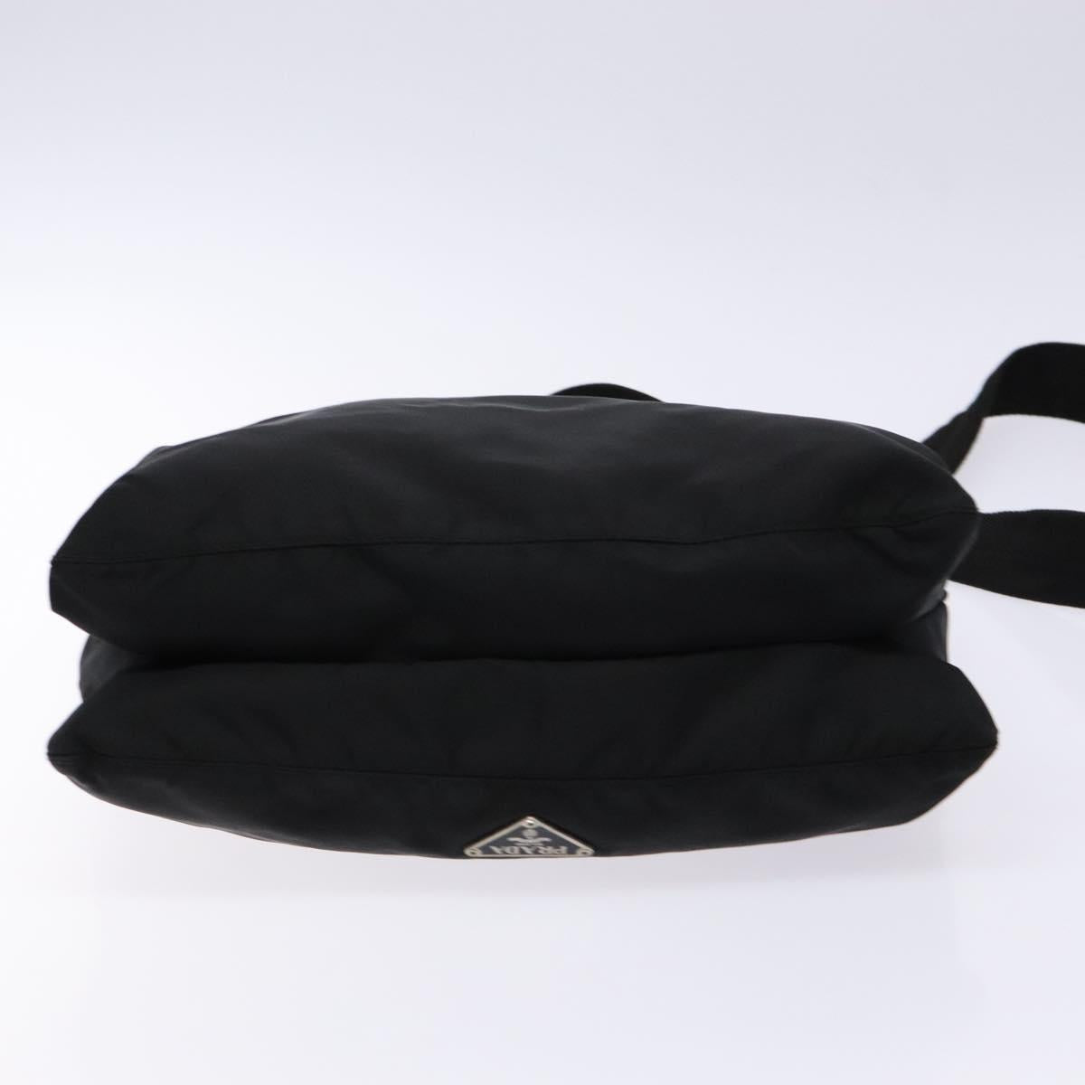 PRADA Shoulder Bag Nylon Black Silver