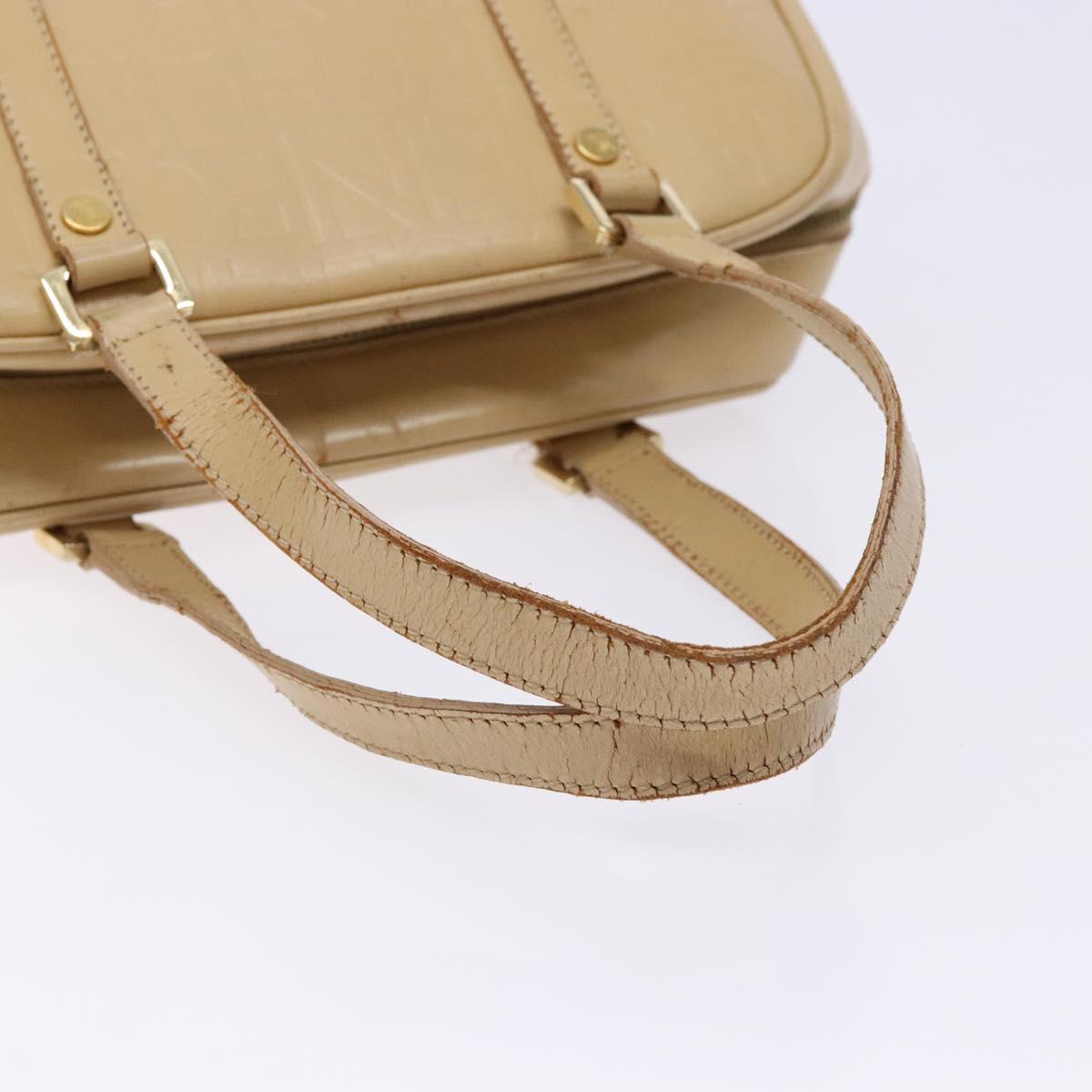 CELINE Hand Bag Leather Beige Gold
