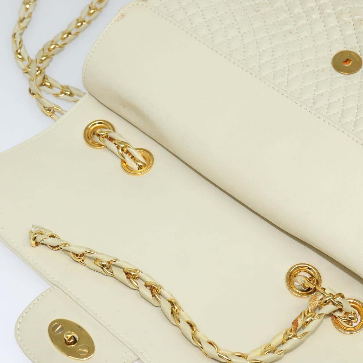 BALLY Shoulder Bag Leather White Gold
