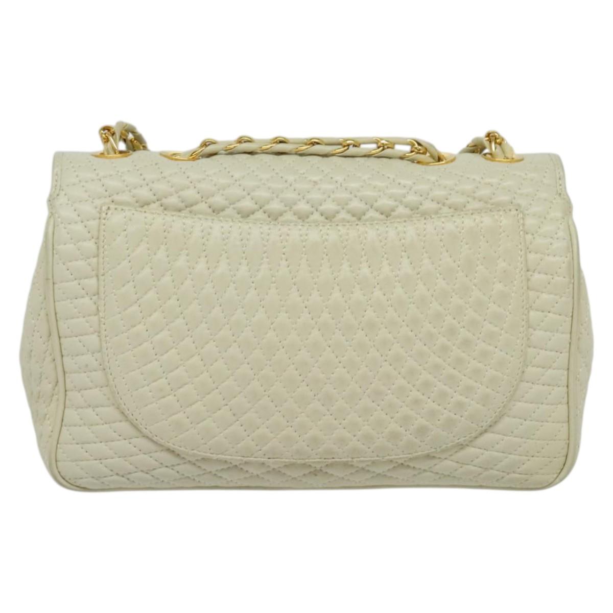 BALLY Shoulder Bag Leather White Gold