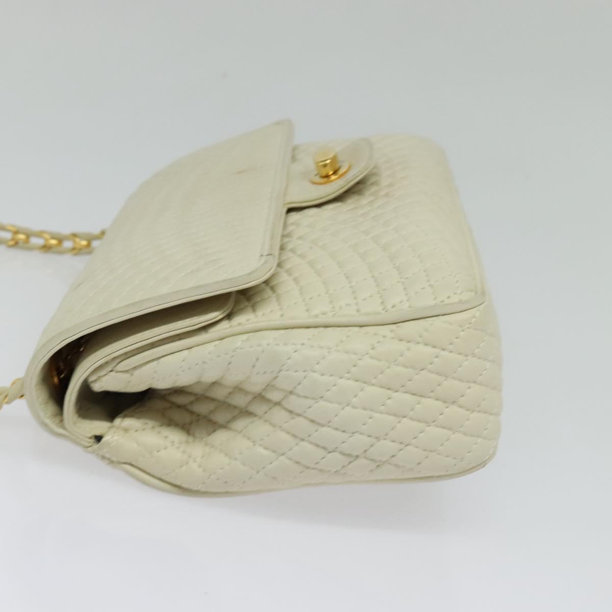 BALLY Shoulder Bag Leather White Gold