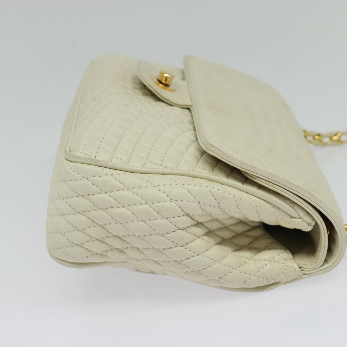 BALLY Shoulder Bag Leather White Gold