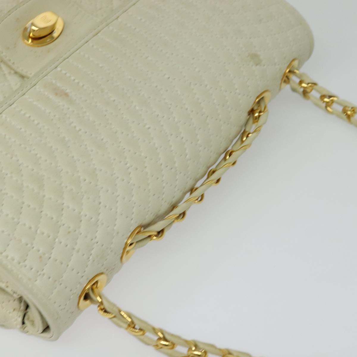 BALLY Shoulder Bag Leather White Gold