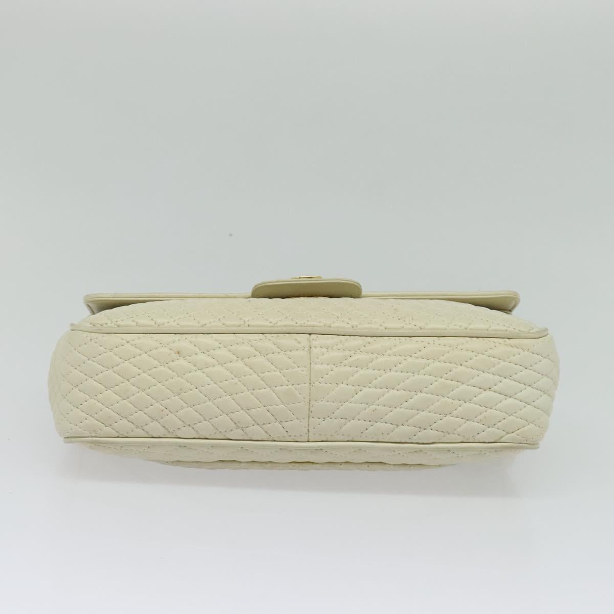 BALLY Shoulder Bag Leather White Gold