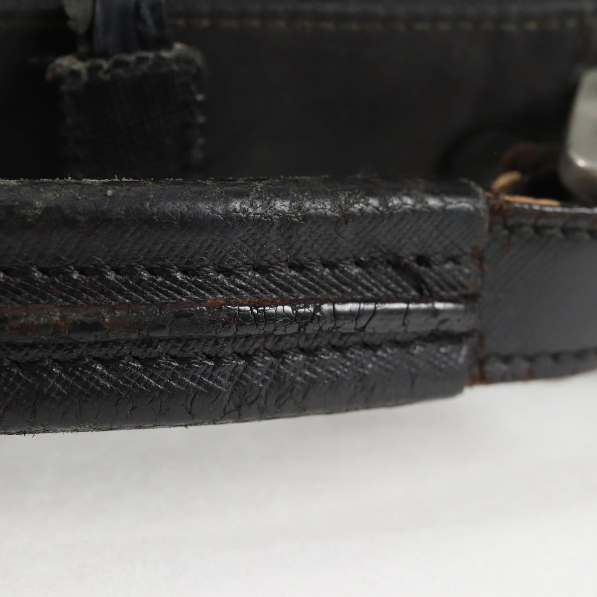 PRADA Hand Bag Nylon Leather 2way Black Silver