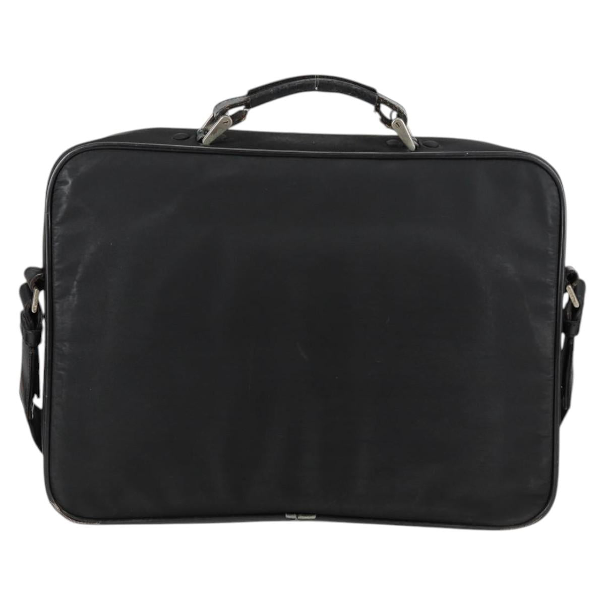 PRADA Hand Bag Nylon Leather 2way Black Silver