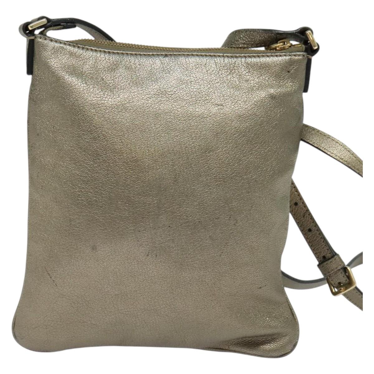 LOEWE Anagram Shoulder Bag Leather Gold