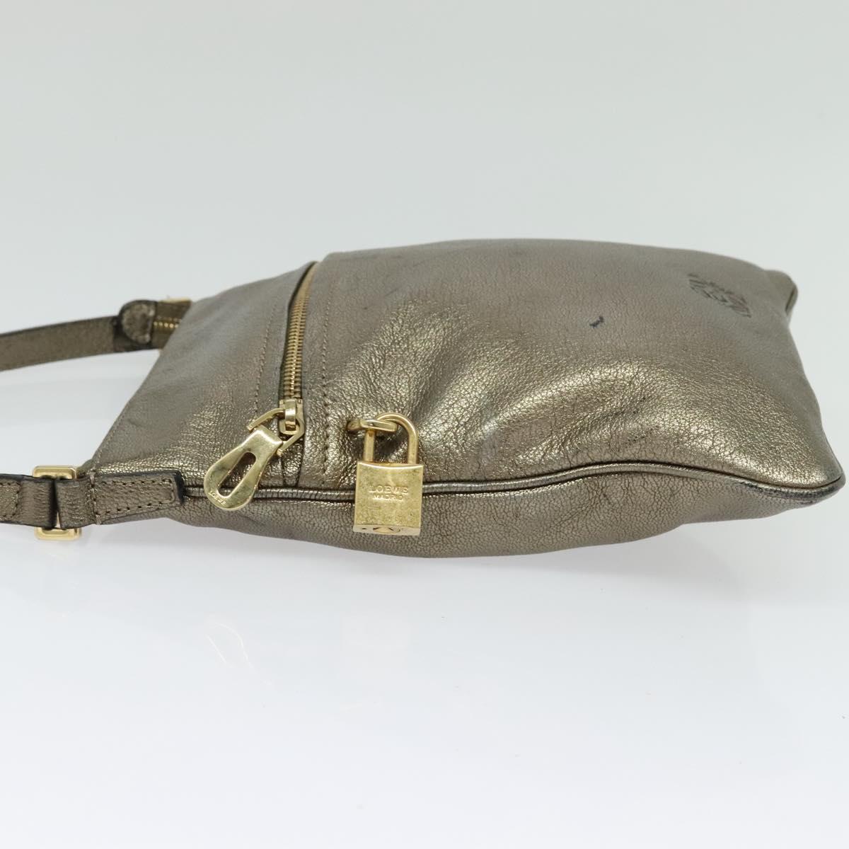LOEWE Anagram Shoulder Bag Leather Gold