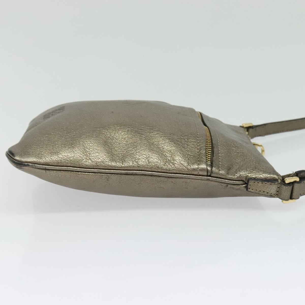 LOEWE Anagram Shoulder Bag Leather Gold