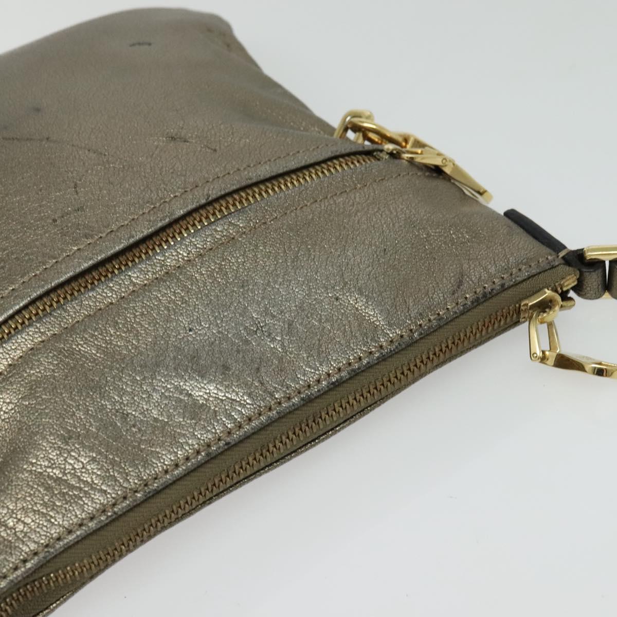 LOEWE Anagram Shoulder Bag Leather Gold