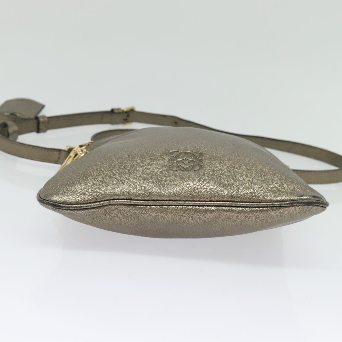 LOEWE Anagram Shoulder Bag Leather Gold