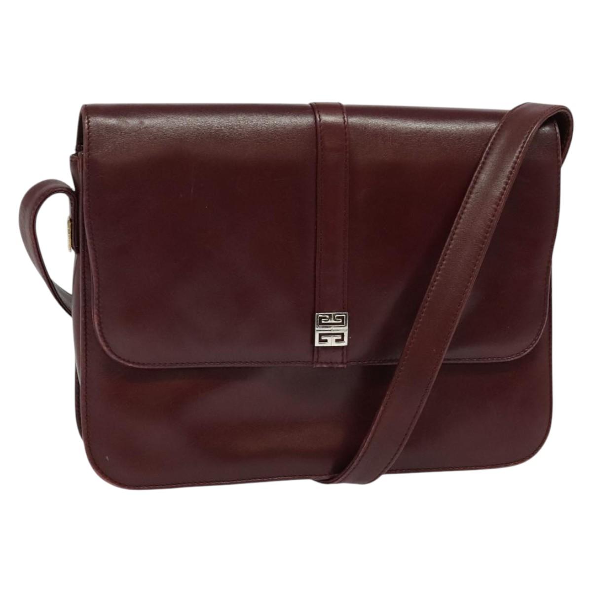 GIVENCHY Shoulder Bag Leather Bordeaux