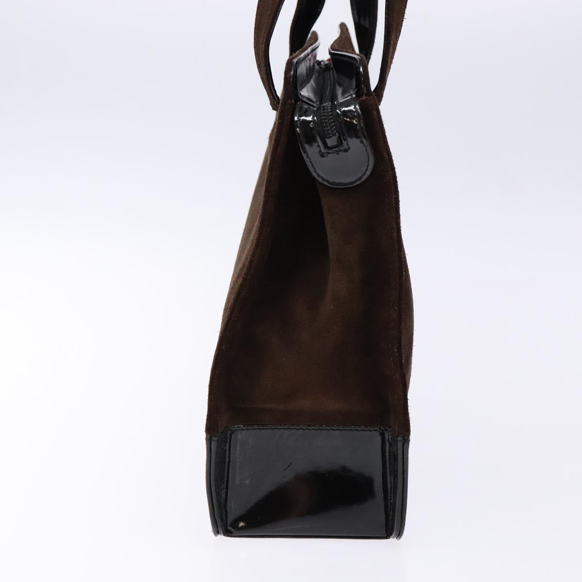 CHANEL Tote Bag Suede Brown CC