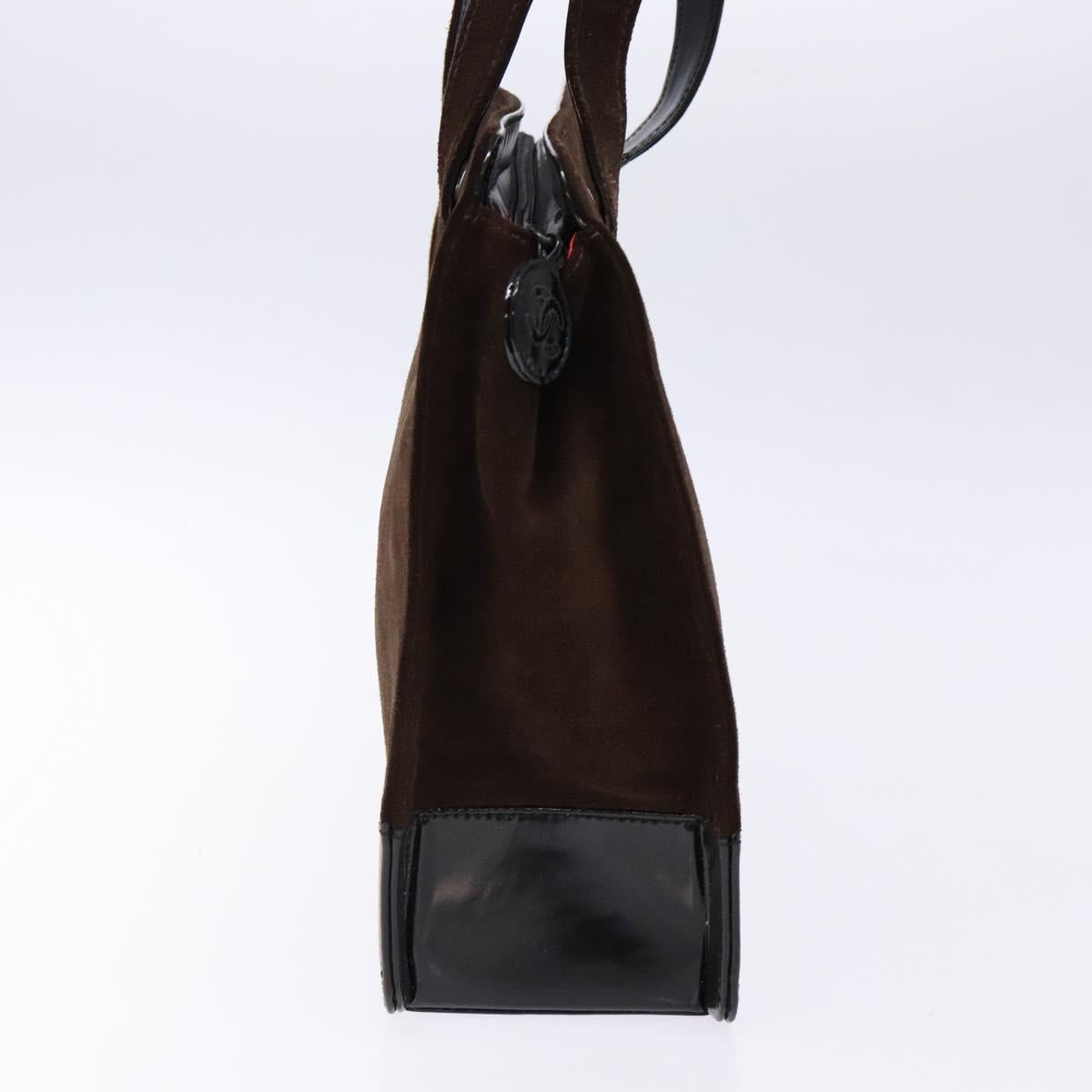 CHANEL Tote Bag Suede Brown CC