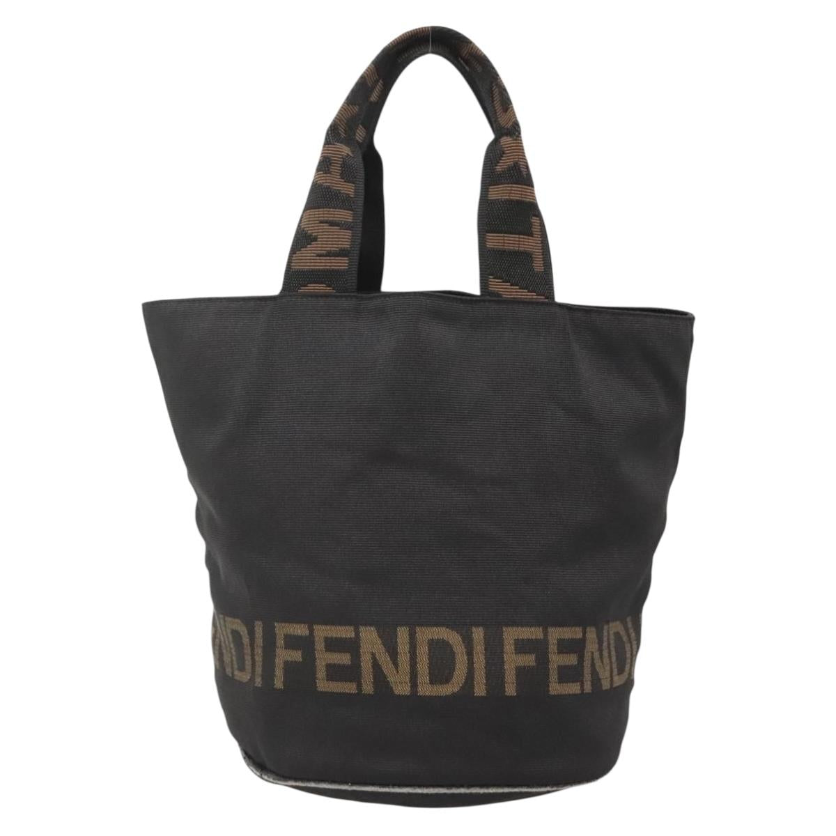 FENDI Hand Bag Black Brown gold