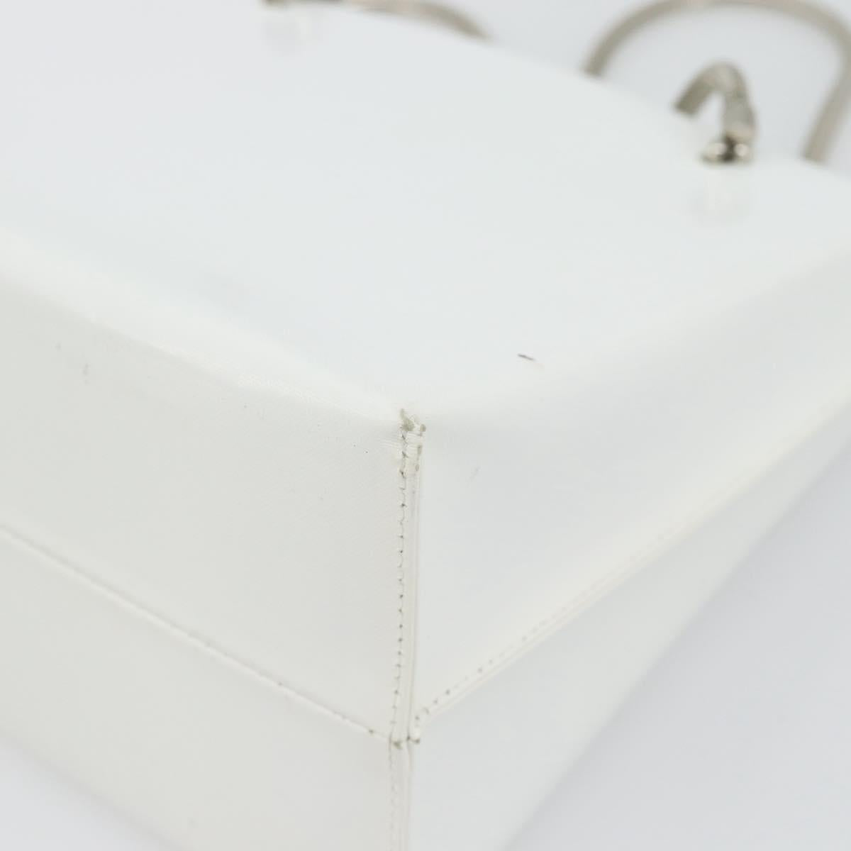 GIVENCHY Chain Shoulder Bag Leather White Silver
