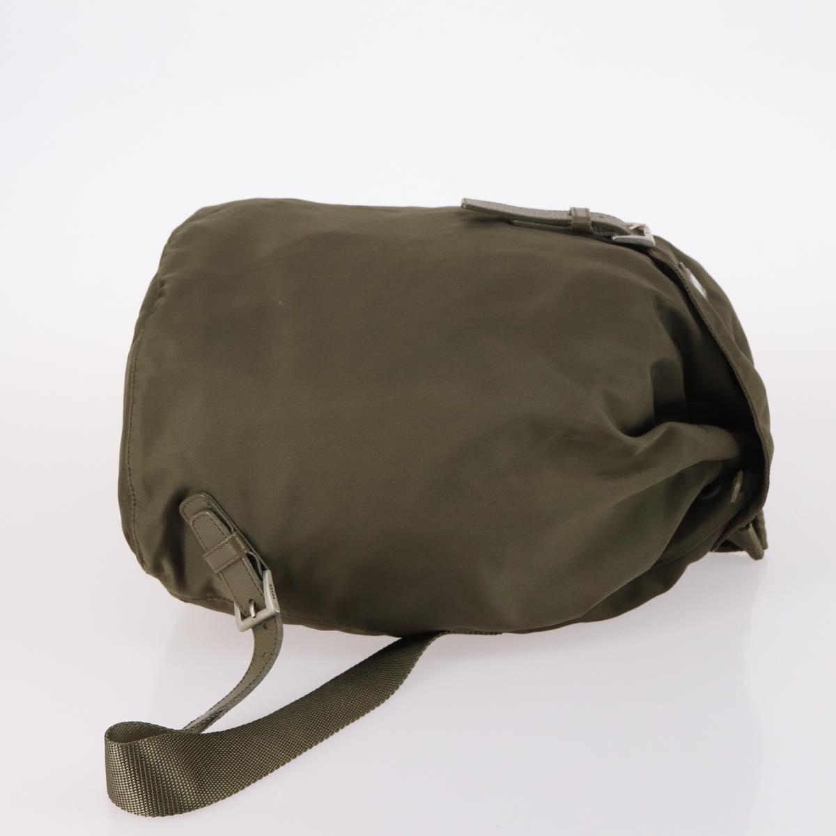 PRADA Backpack Nylon Khaki Silver