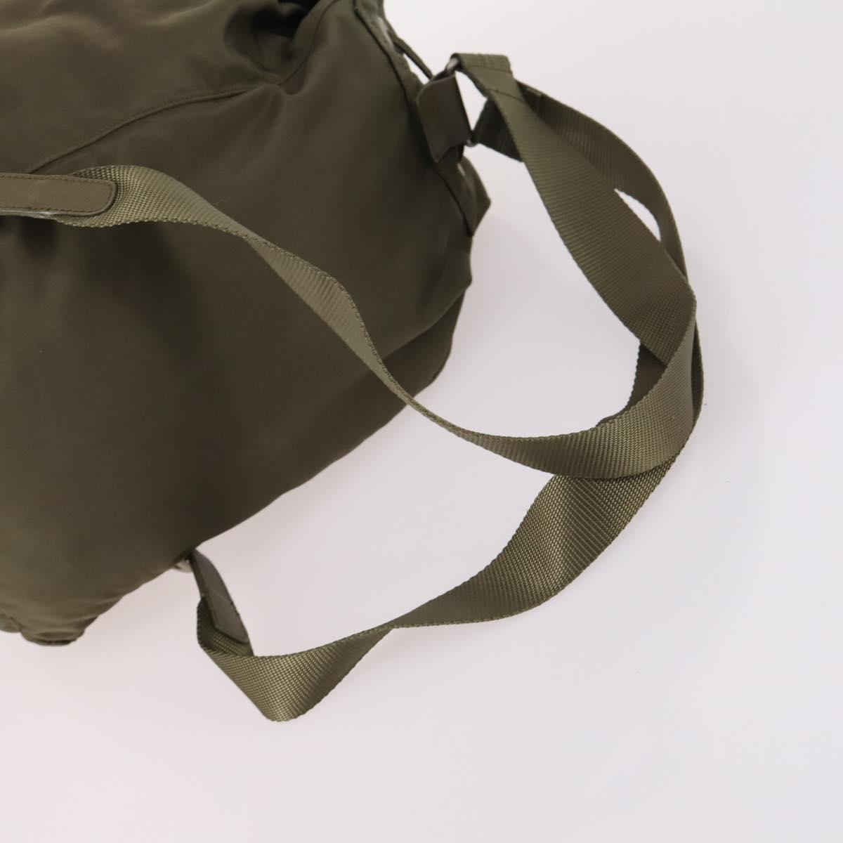 PRADA Backpack Nylon Khaki Silver