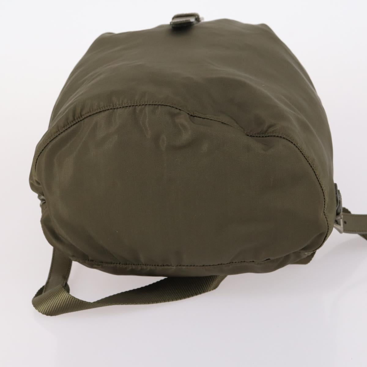 PRADA Backpack Nylon Khaki Silver