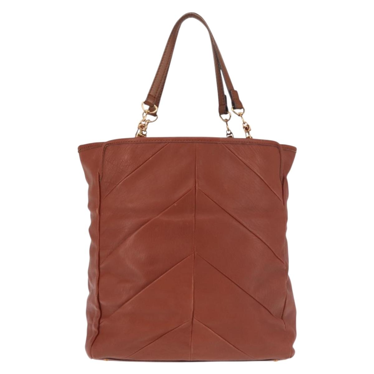 Chloe Tote Bag Leather Brown Gold