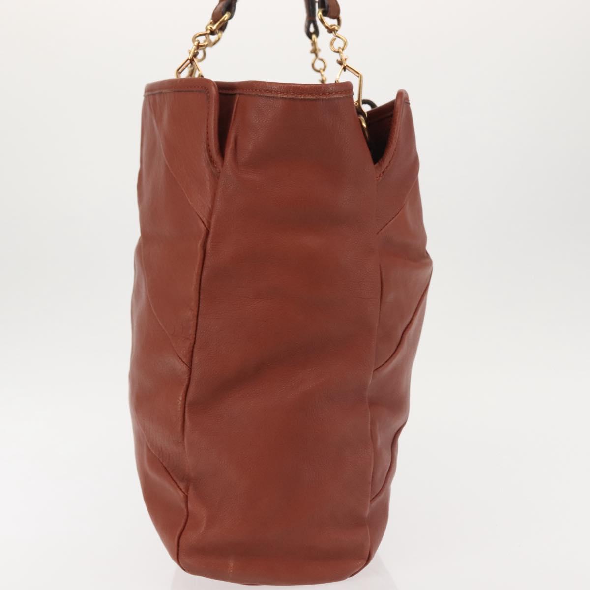 Chloe Tote Bag Leather Brown Gold
