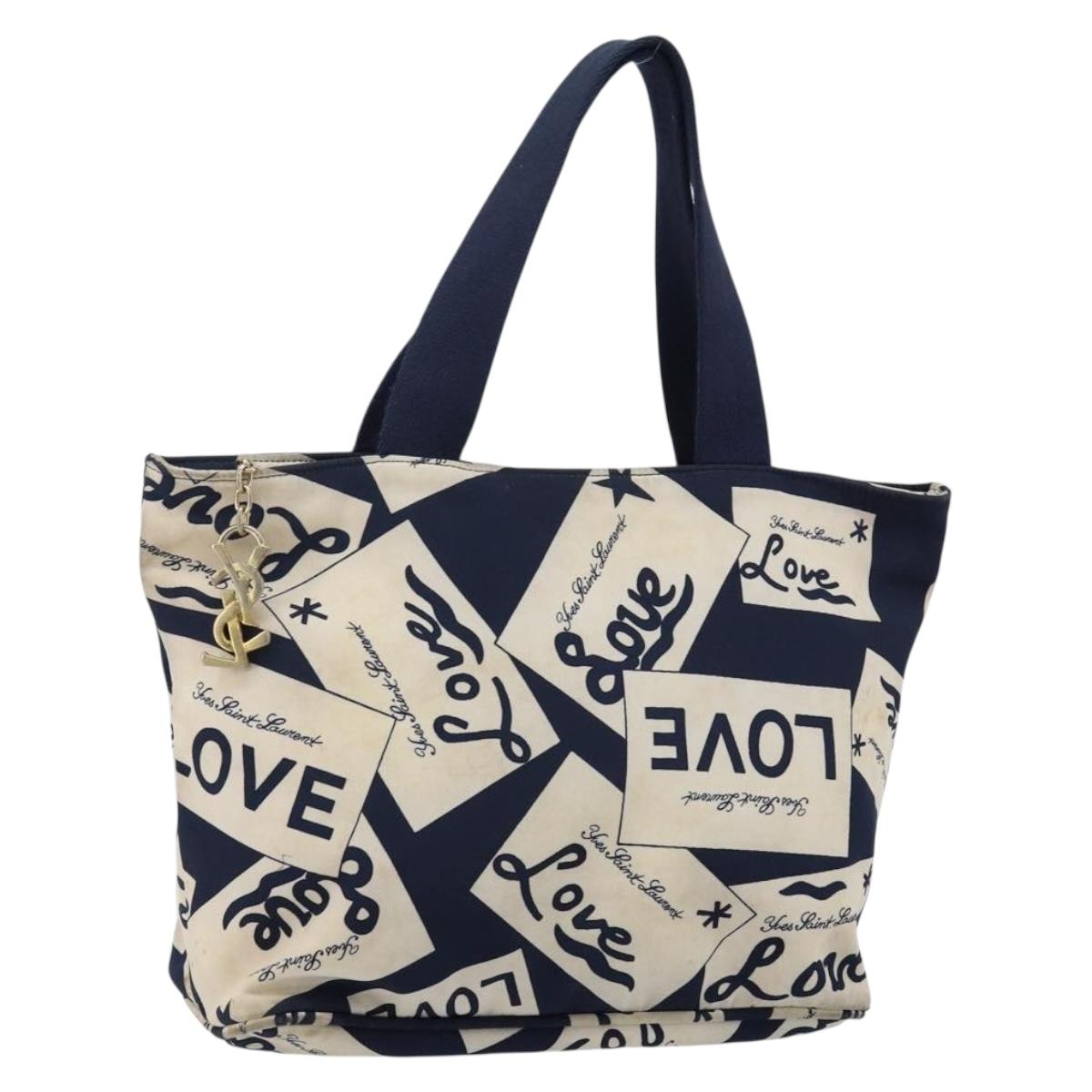 SAINT LAURENT Hand Bag Nylon Navy