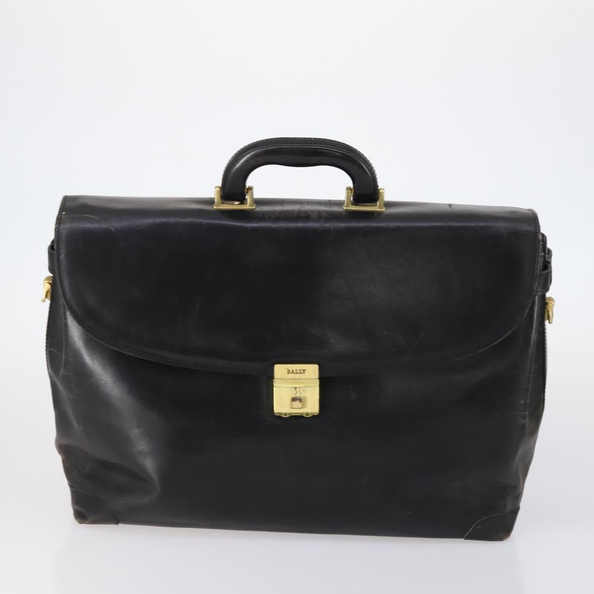 BALLY Hand Bag Leather 3Set Black Ivory