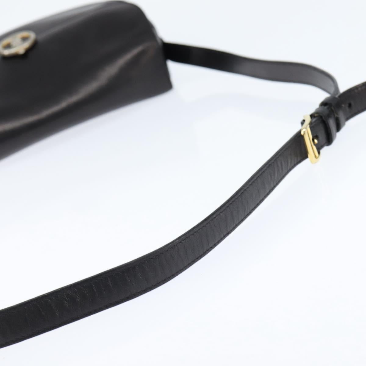CELINE Shoulder Bag Leather Black Gold