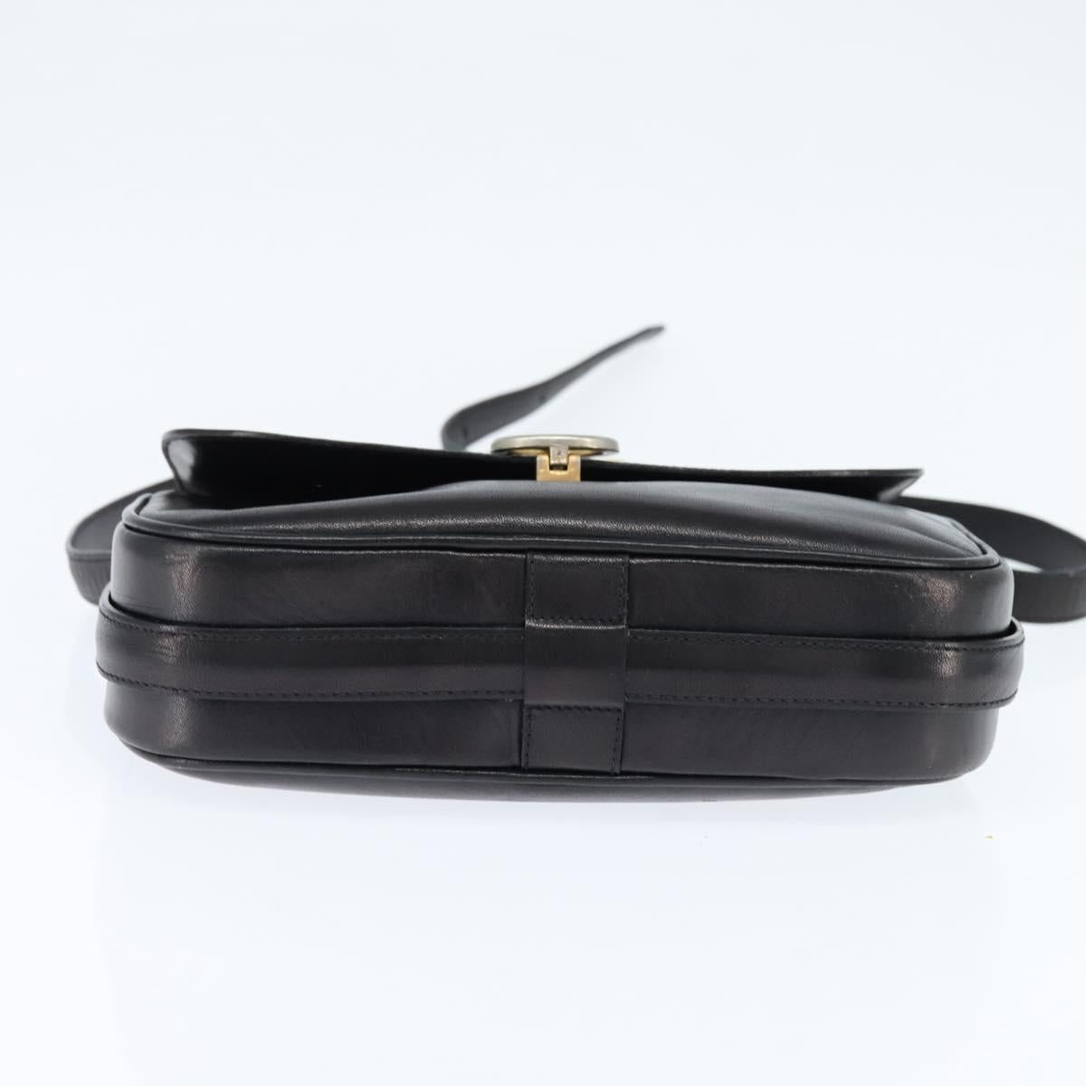 CELINE Shoulder Bag Leather Black Gold