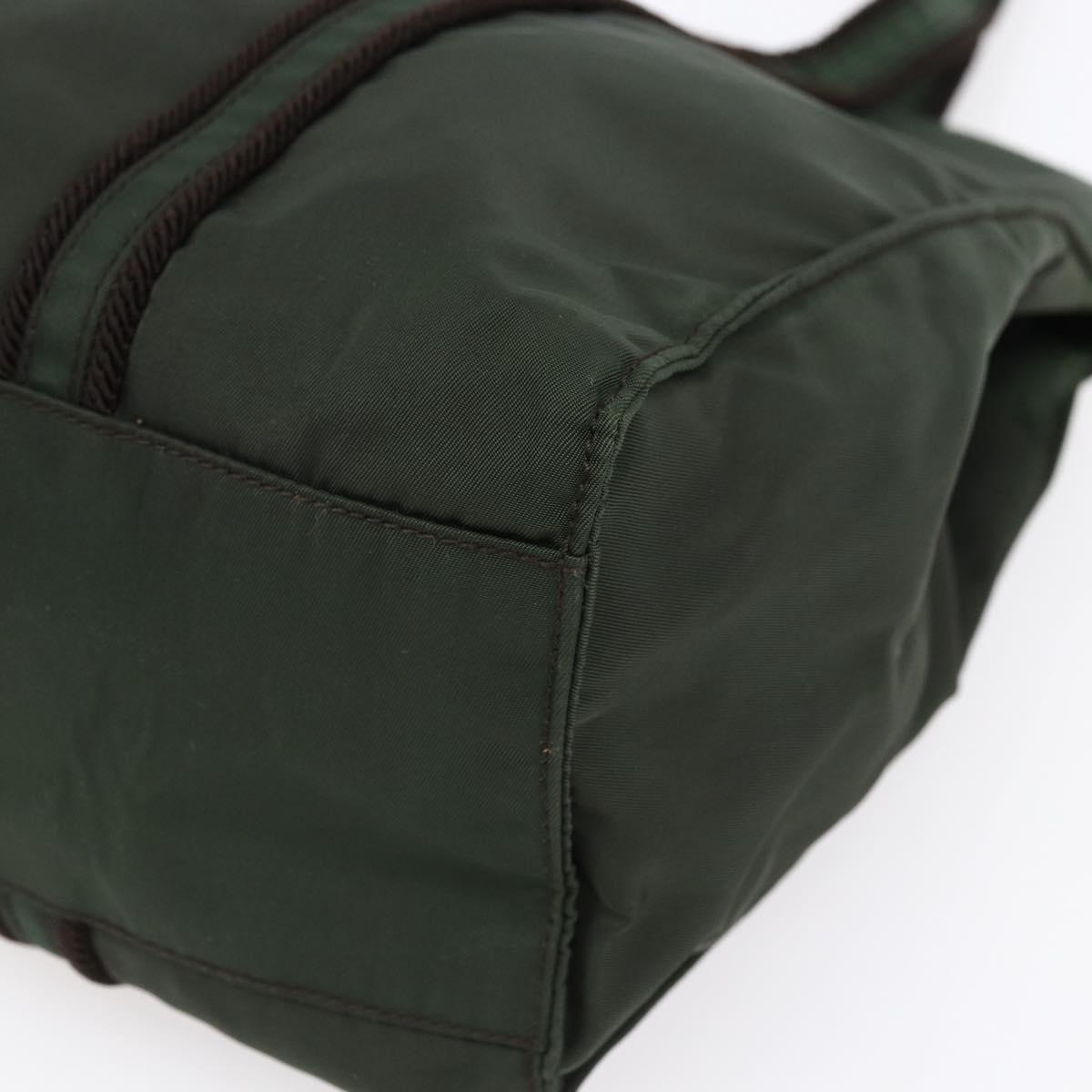 PRADA Tote Bag Nylon Khaki Silver