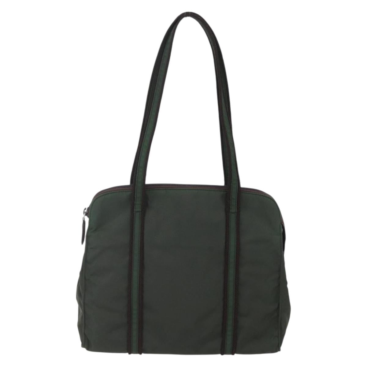 PRADA Tote Bag Nylon Khaki Silver