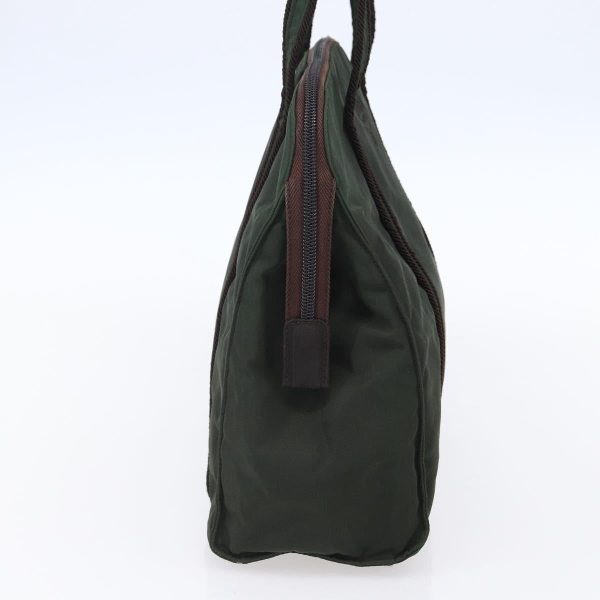 PRADA Tote Bag Nylon Khaki Silver