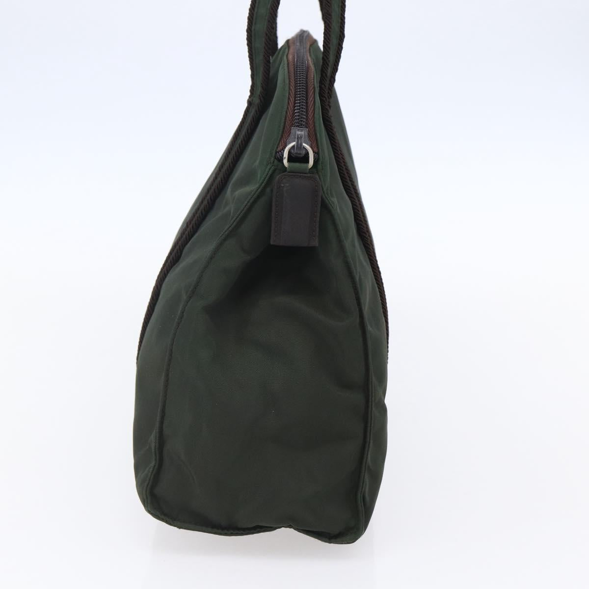 PRADA Tote Bag Nylon Khaki Silver
