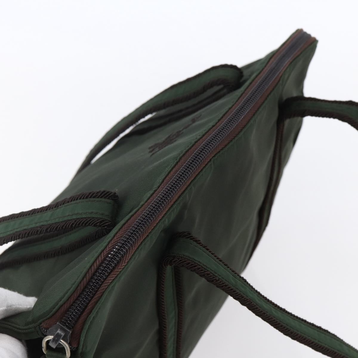 PRADA Tote Bag Nylon Khaki Silver