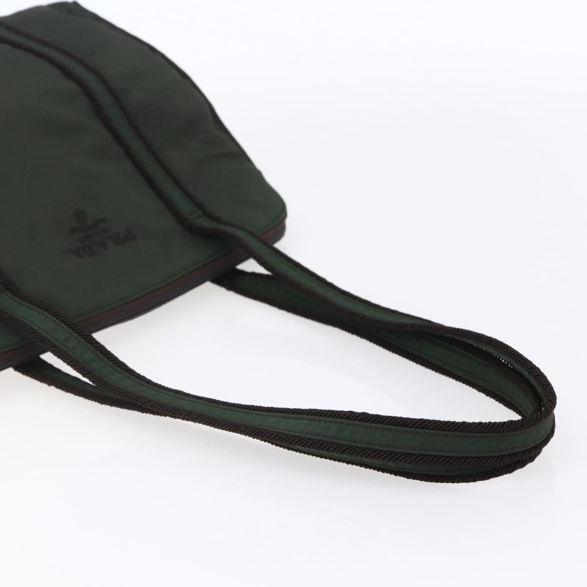 PRADA Tote Bag Nylon Khaki Silver