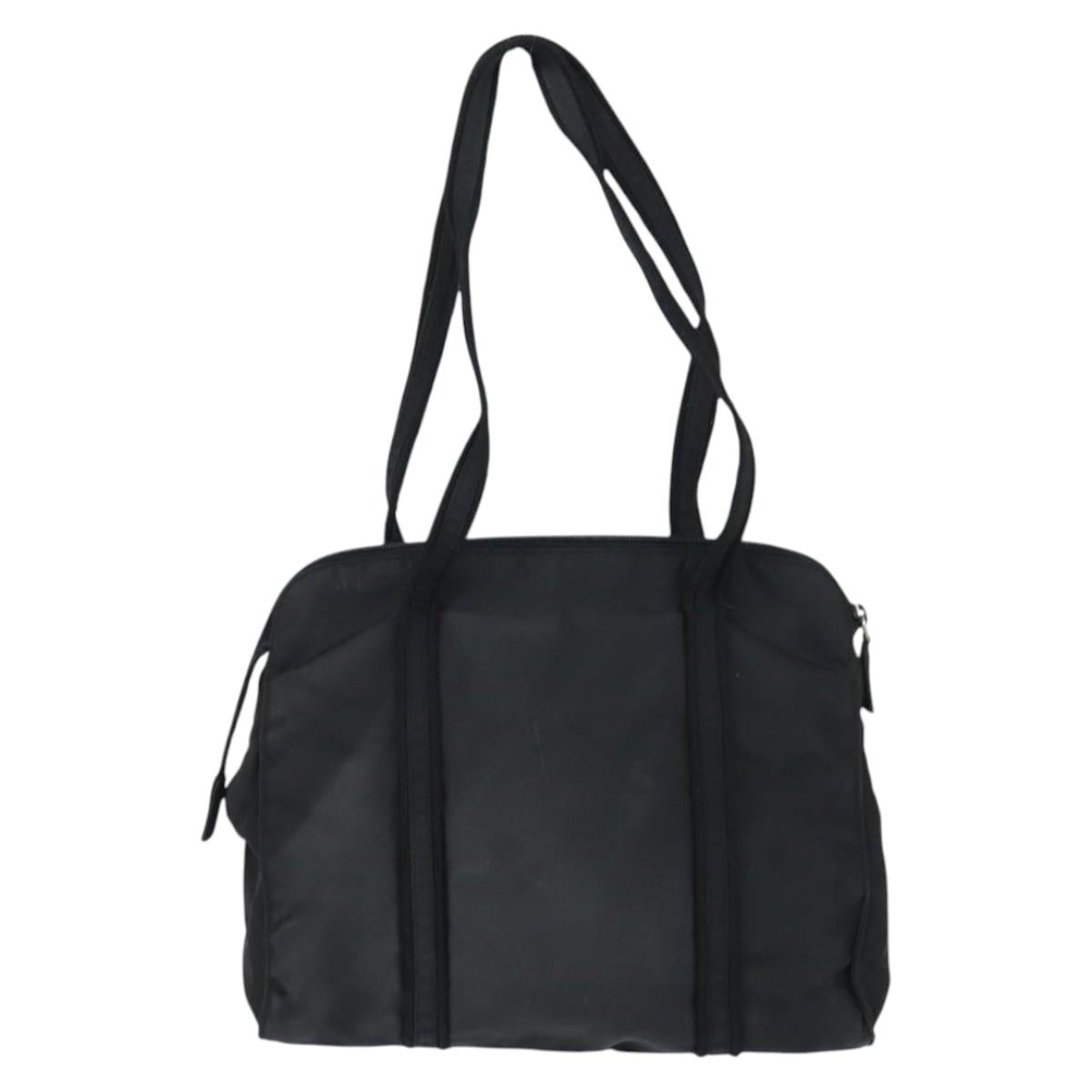 PRADA Tote Bag Nylon Black Silver