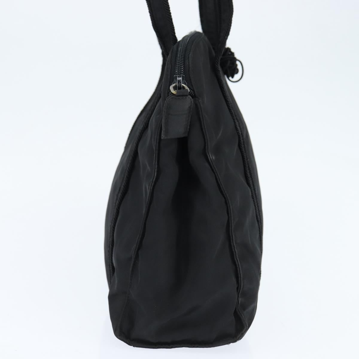 PRADA Tote Bag Nylon Black Silver