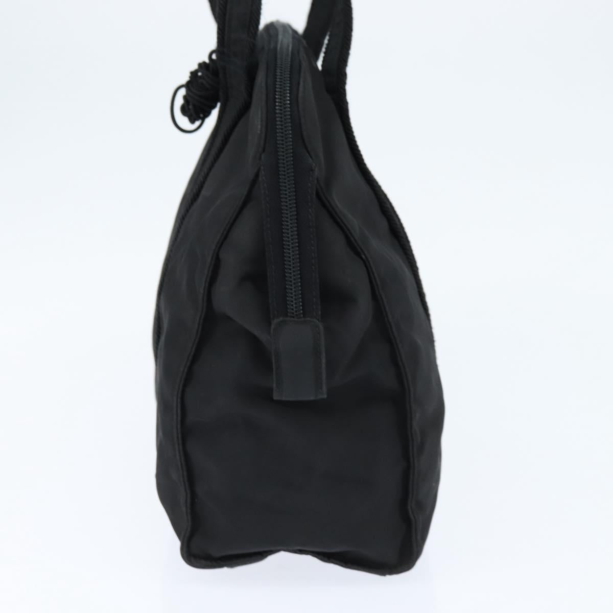 PRADA Tote Bag Nylon Black Silver