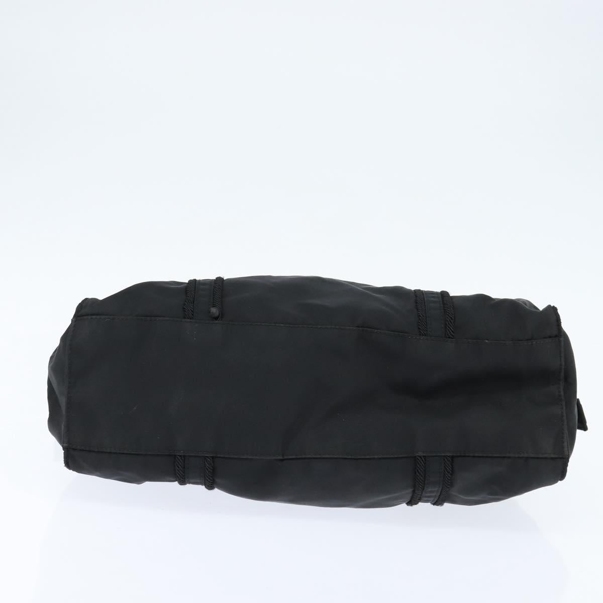 PRADA Tote Bag Nylon Black Silver
