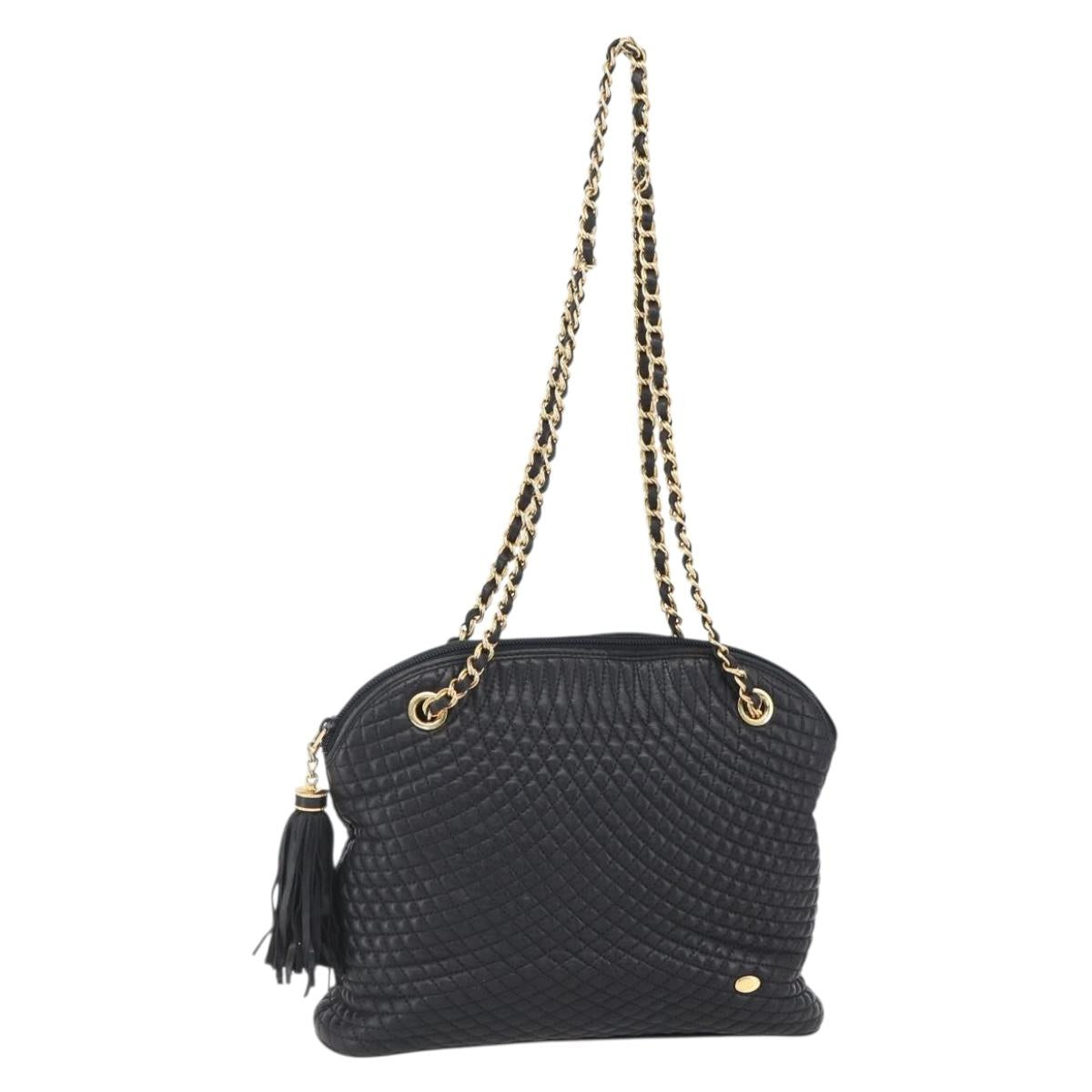 BALLY Chain Shoulder Bag Leather Black