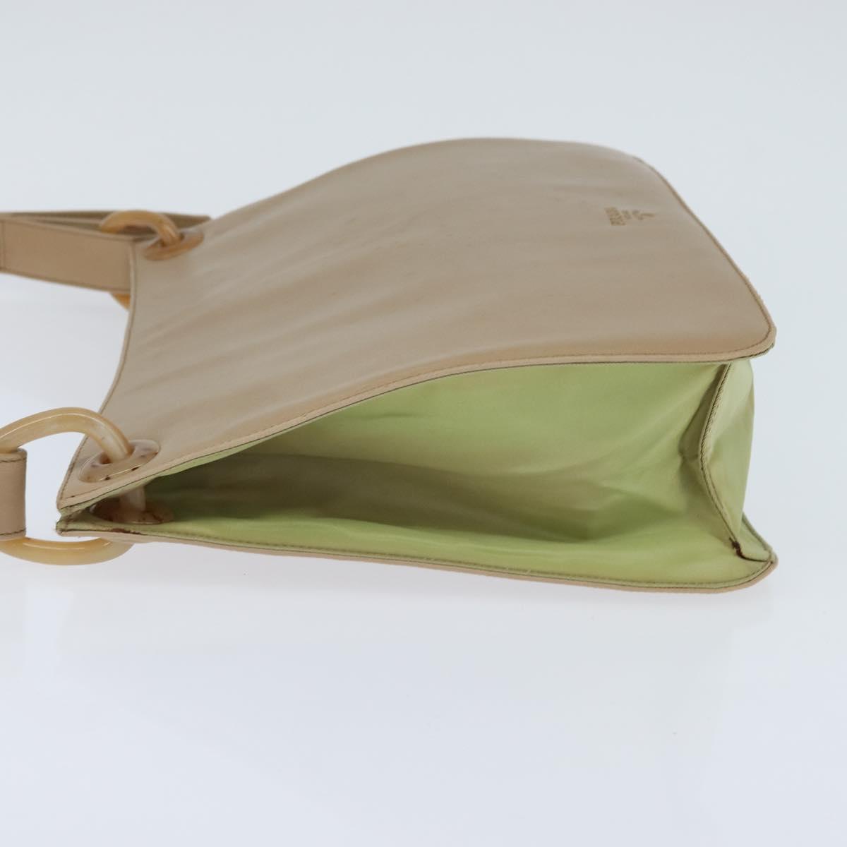 PRADA Shoulder Bag Leather Beige