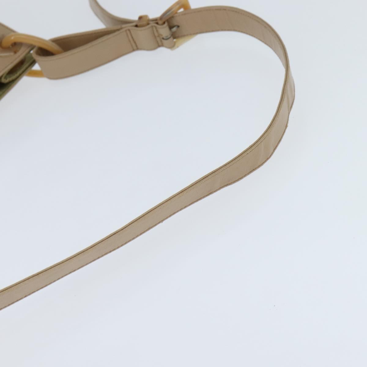 PRADA Shoulder Bag Leather Beige