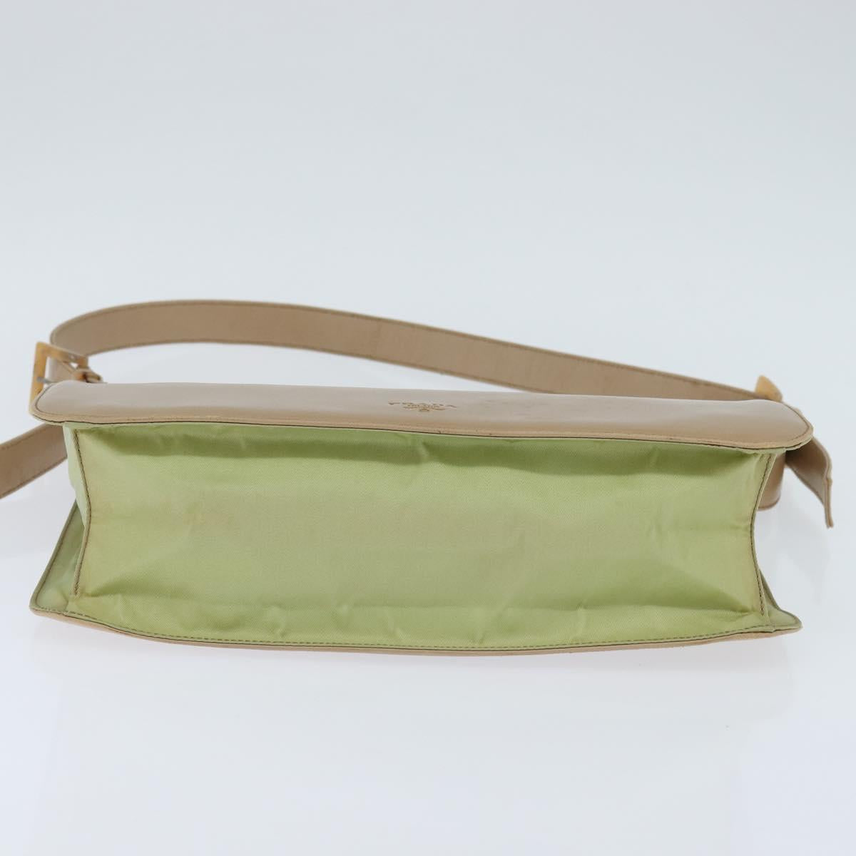 PRADA Shoulder Bag Leather Beige
