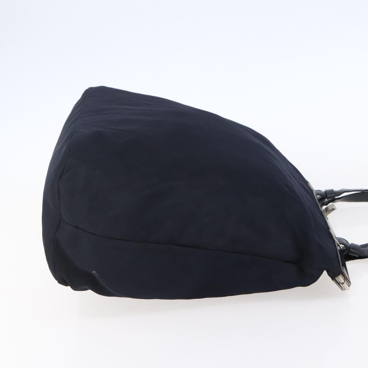 PRADA Tote Bag Nylon Navy Silver